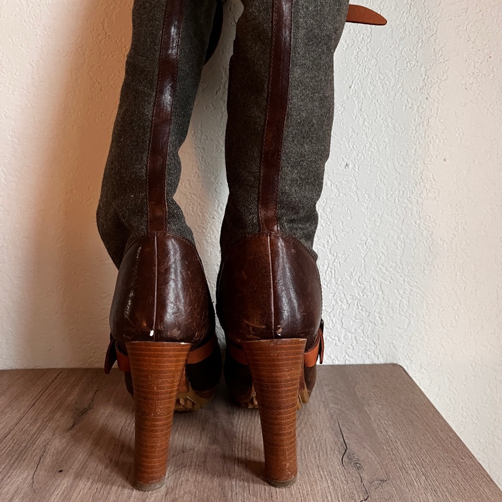 Ugg Collection Aniela Leather Wool high heeled boots - Picture 6 of 15